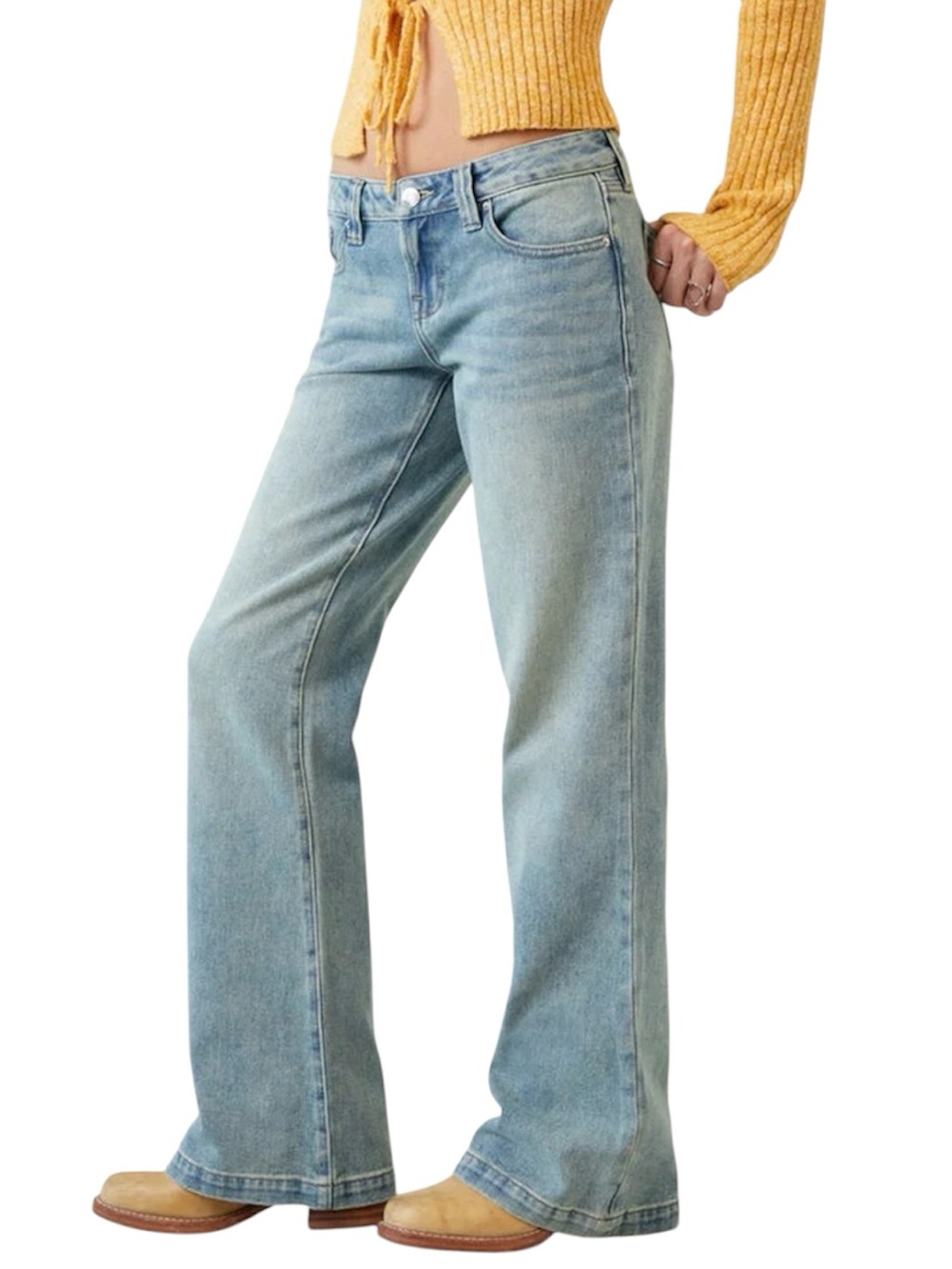 Pacsun Charlie Low Rise Baggy Bootcut Jeans Light Blue Sz 25